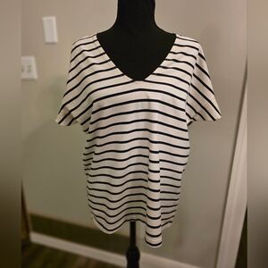 J. Crew Striped V-Neck Women's Top